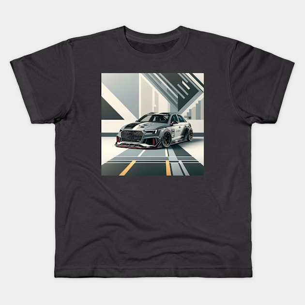 Audi RS4 Kids T-Shirt by TaevasDesign